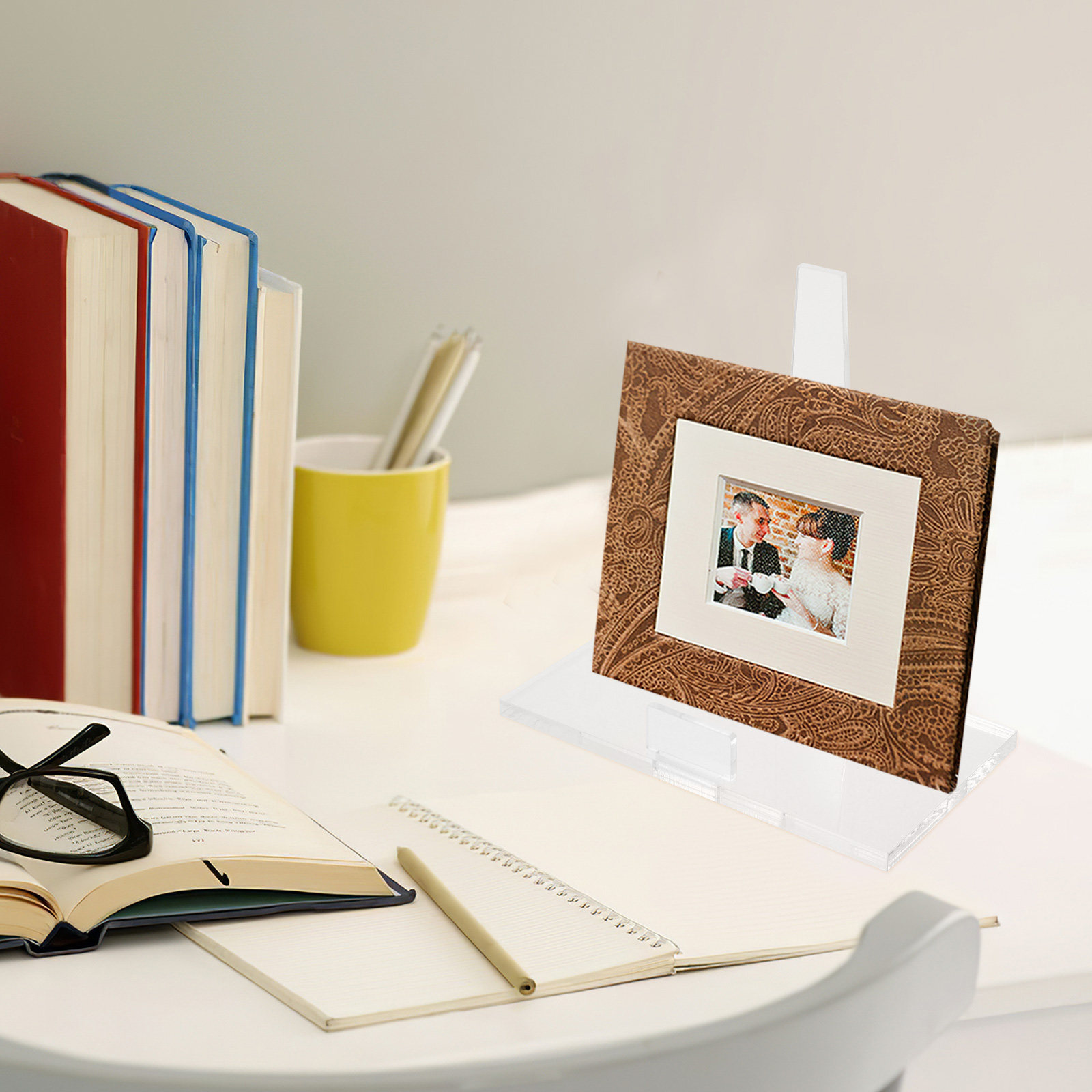 Clear Acrylic Book Stand Holder - Draagbare, kleine acryl fotolijststandaard, transparant display-ezel,