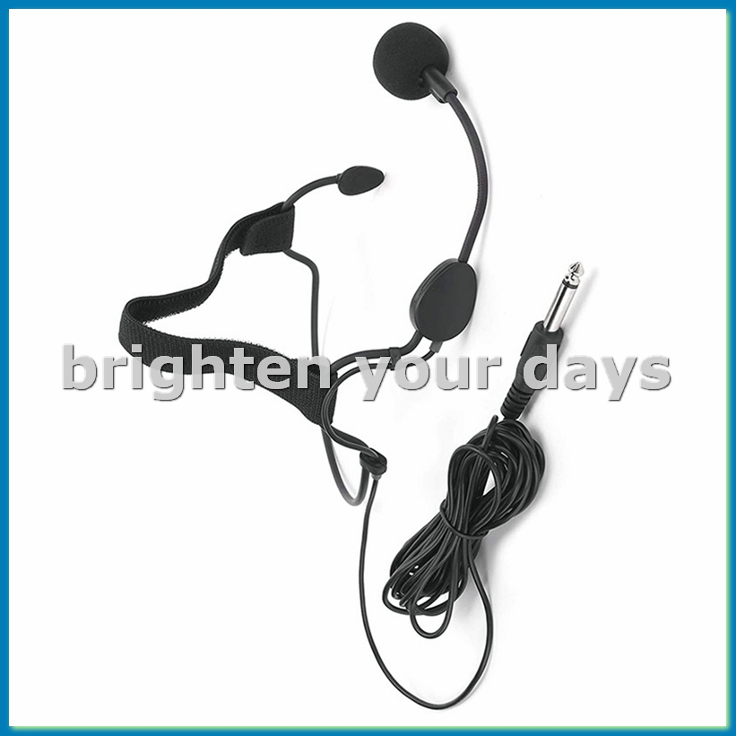 Music - 6.35MM Plug Dynamische Hoofdbandmicrofoon Oorhaakmicrofoon Geschikt